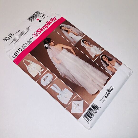 Simplicity Pattern 2610 Bridal Veil Accessories Capelet Ring Pillow Bag One Size - Picture 1 of 9